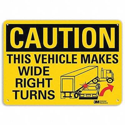 Caution Sign 7 in x 10 in Aluminum