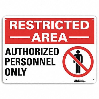 Restricted Area Sign 10inx14in Aluminum