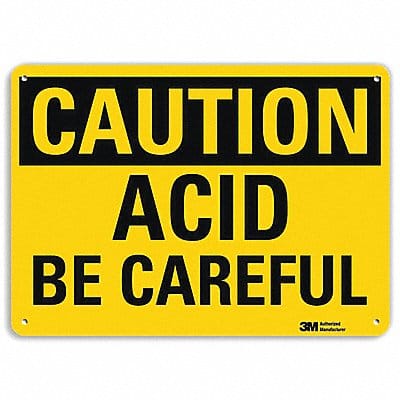 Caution Sign 7 in x 10 in Aluminum