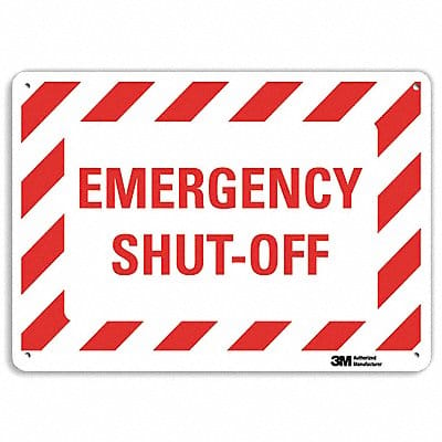 Emergency Sign 7 in x 10 in Aluminum