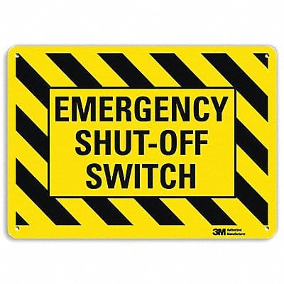 Emergency Sign 7 in x 10 in Aluminum