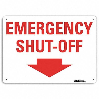 Emergency Sign 7 in x 10 in Aluminum