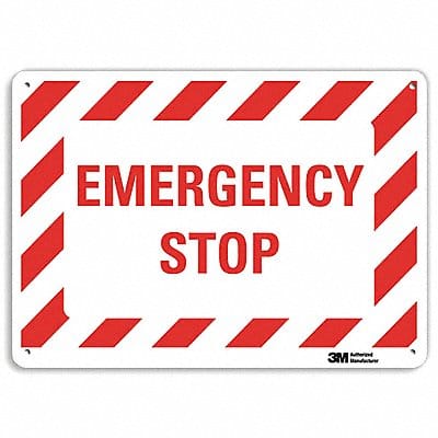 Emergency Sign 7 in x 10 in Aluminum