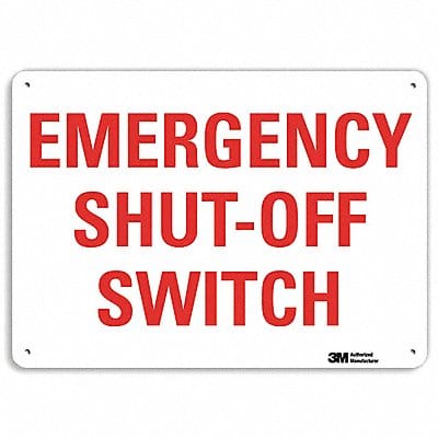 Emergency Sign 10 in x 14 in Aluminum