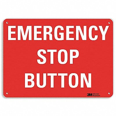 Emergency Sign 10 in x 14 in Aluminum