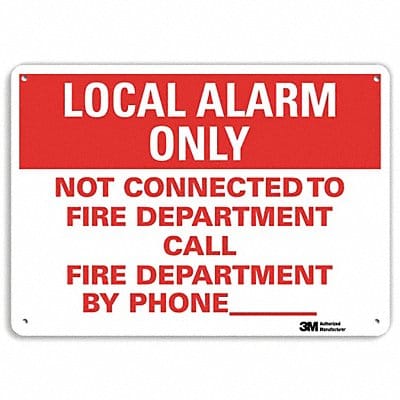 Local Alarm Only Sign 7inx10in Aluminum