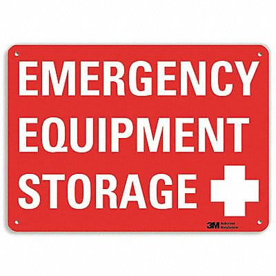 Emergency Sign 7 in x 10 in Aluminum