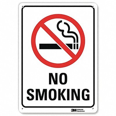 No Smoking Sign 14 inx10 in Aluminum