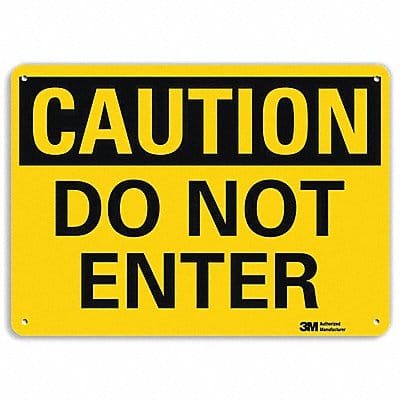 Caution Sign 7 in x 10 in Aluminum