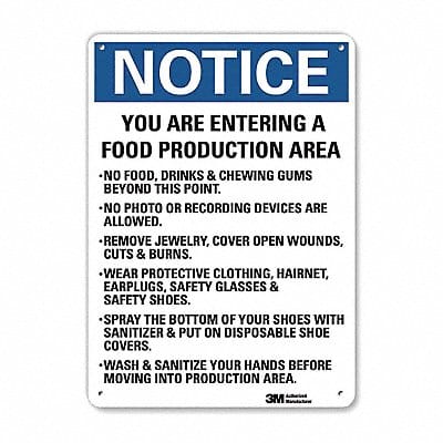 Notice Sign 10 in x 7 in Aluminum