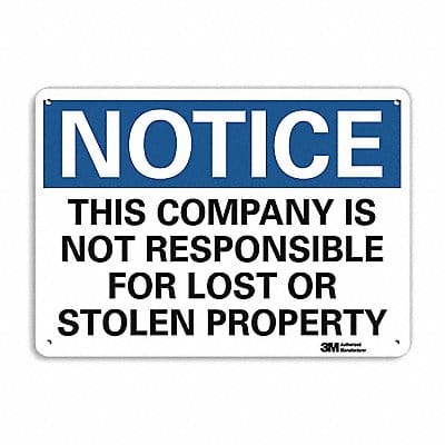 Notice Sign 10 in x 14 in Aluminum