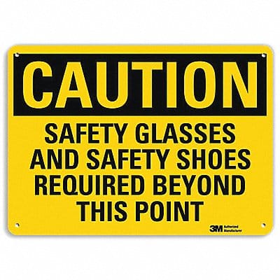 Caution Sign 7 in x 10 in Aluminum