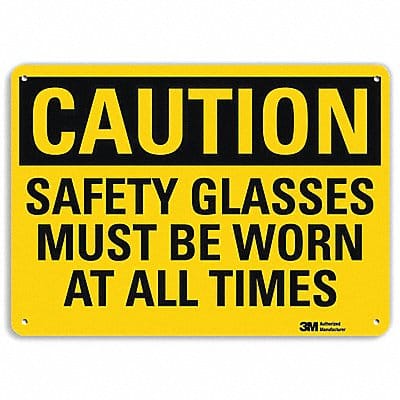 Caution Sign 7 in x 10 in Aluminum