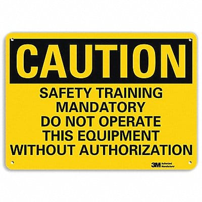 Caution Sign 7 in x 10 in Aluminum