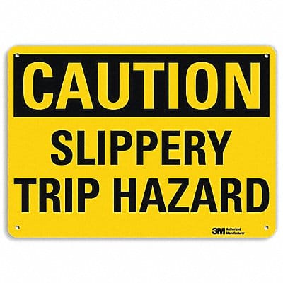 Caution Sign 7 in x 10 in Aluminum