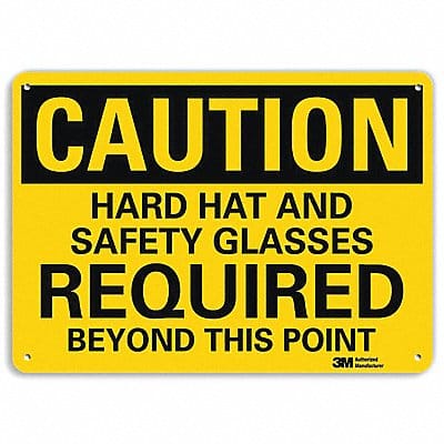 Caution Sign 7 in x 10 in Aluminum