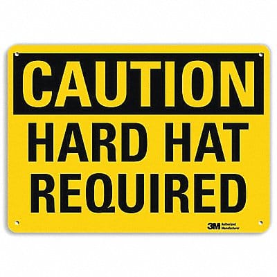 Caution Sign 7 in x 10 in Aluminum