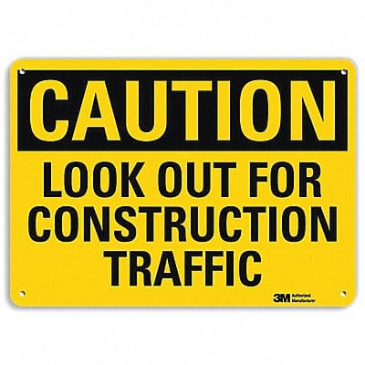 Caution Sign 7 in x 10 in Aluminum