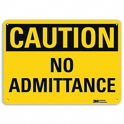 Caution Sign 7 in x 10 in Aluminum