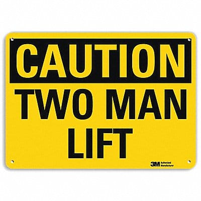 Caution Sign 10 inx14 in Aluminum