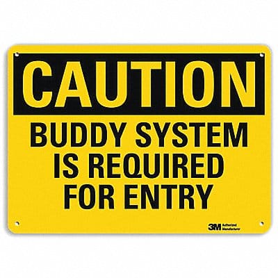 Caution Sign 7 in x 10 in Aluminum