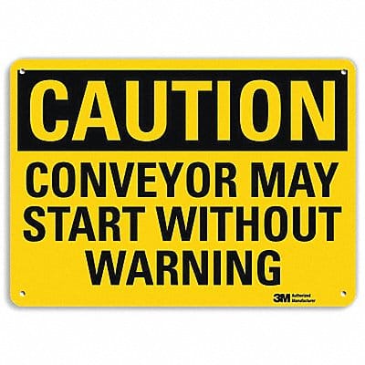 Caution Sign 7 in x 10 in Aluminum