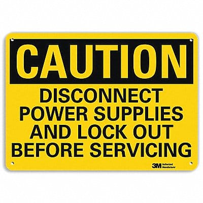 Caution Sign 7 in x 10 in Aluminum