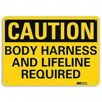 Caution Sign 10 inx14 in Aluminum