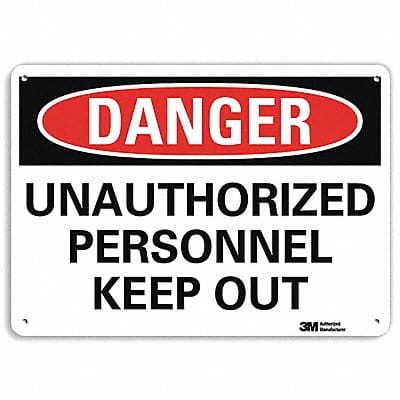 Danger Sign 7 in x 10 in Aluminum