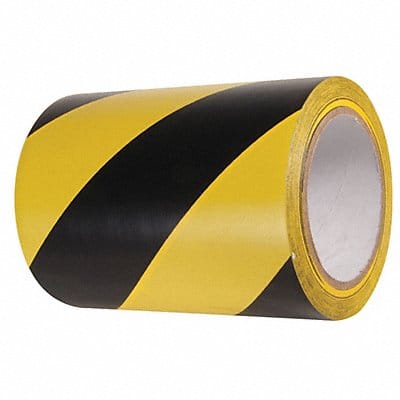 Floor Tape Black/Yellow 6 inx54 ft Roll