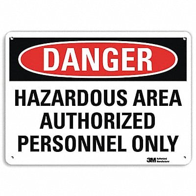 Danger Sign 7 in x 10 in Aluminum