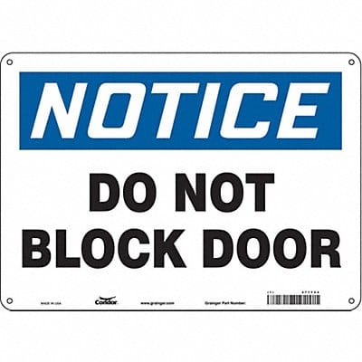 Safety Sign 10 in x 14 in Polyethylene