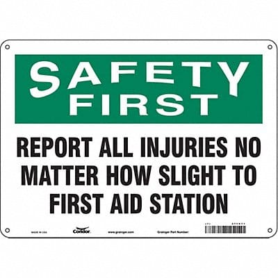 Safety Sign 10 inx14 in Polyethylene