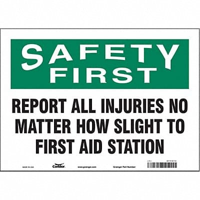 Safety Sign 10 in x 14 in Vinyl