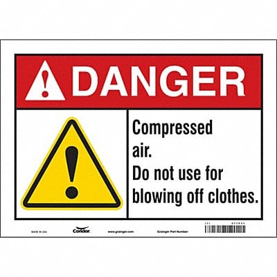 Safety Sign 10 in x 14 in Vinyl