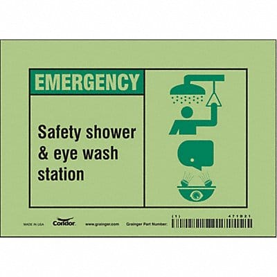 Safety Sign 5 in x 7 in Glow Vinyl