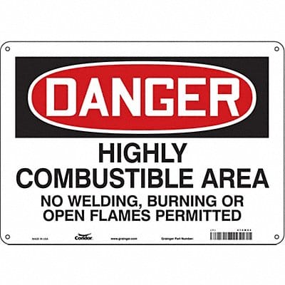 Safety Sign 10 inx14 in Polyethylene