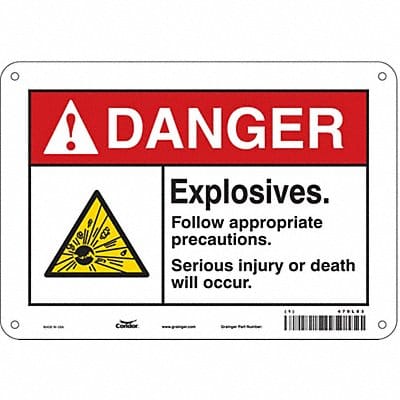 Safety Sign 7 in x 10 in Aluminum