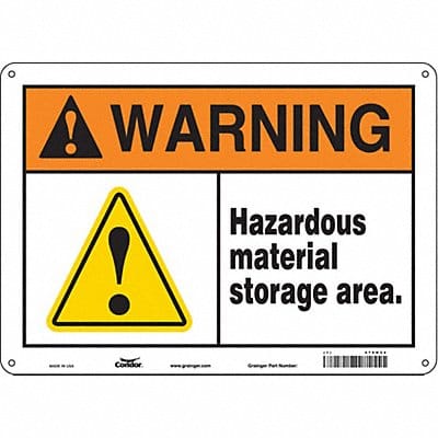 Safety Sign 10 in x 14 in Polyethylene