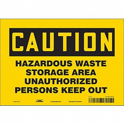 J8184 Safety Sign 7 in x 10 in Vinyl