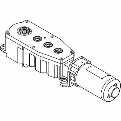 Motor Gear Box Slvr Alum 16-1/2 in L LH