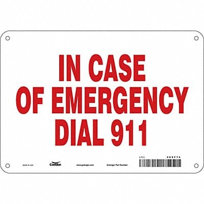 J9315 Safety Sign 7 in x 10 in Aluminum