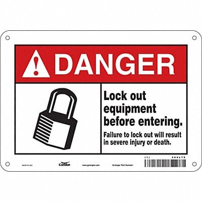 Safety Sign 7 in x 10 in Aluminum