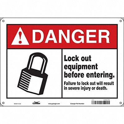 Safety Sign 10 inx14 in Aluminum