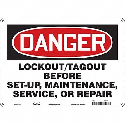 Safety Sign 10 inx14 in Polyethylene