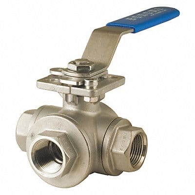 Ball Valve 3-Way Full L Port 1-1/4 in