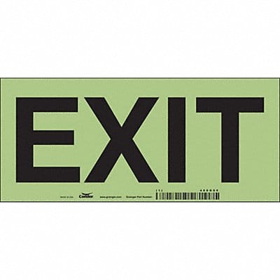 Safety Sign 4 in x 9 in Glow Vinyl PK10