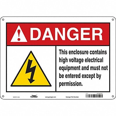 Safety Sign 10 in x 14 in Polyethylene