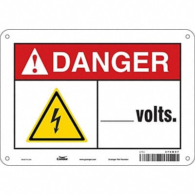 Safety Sign 7 in x 10 in Polyethylene