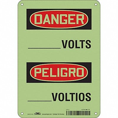 Safety Sign 10 in x 7 in Polyethylene